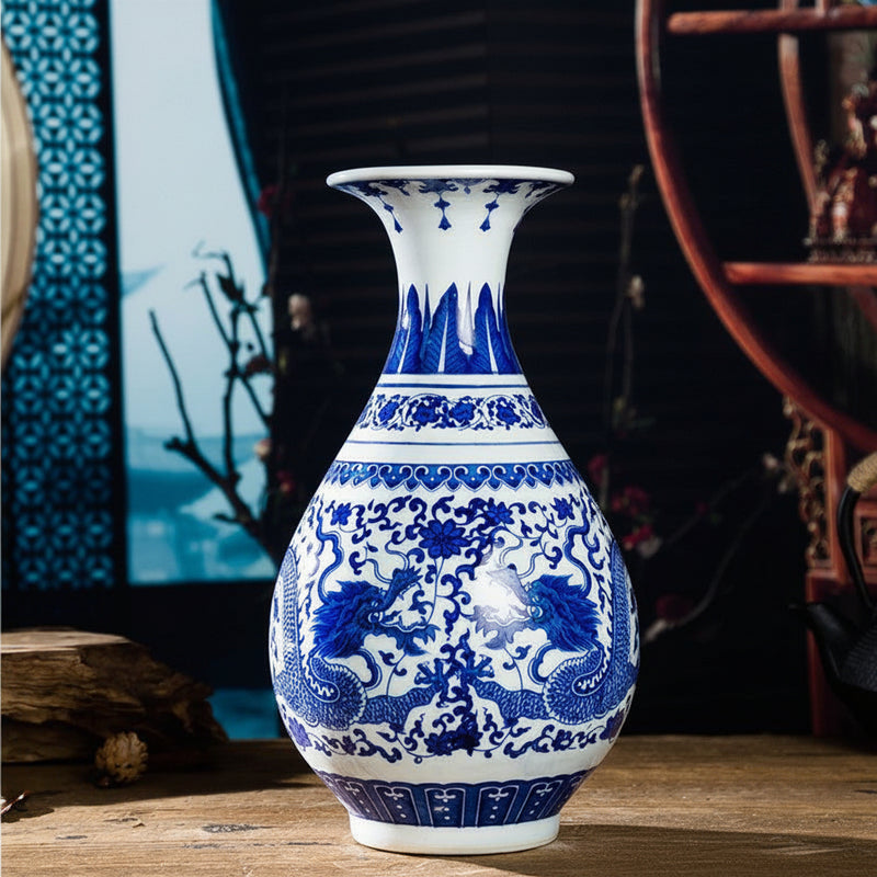 Blue & White Porcelain Vase for Chinese Inspired Decor – Mansion